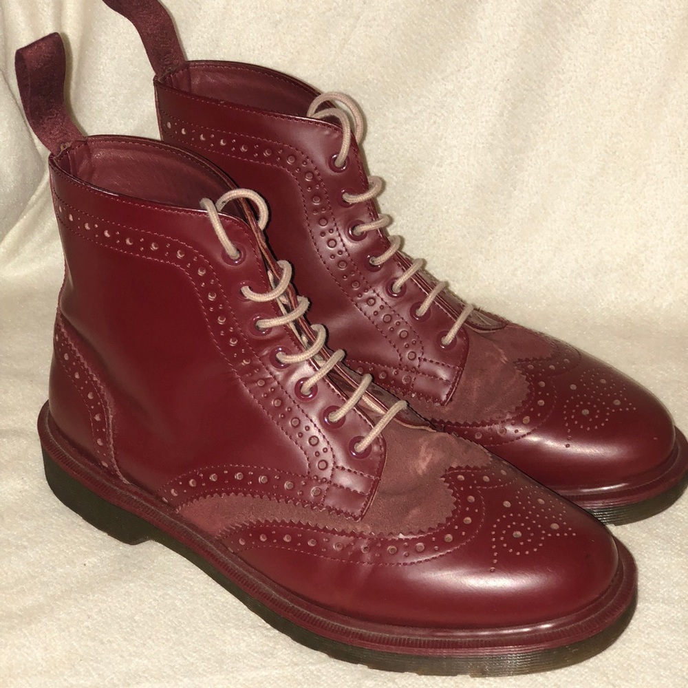 Dr Marten Burgundy Leather Boots